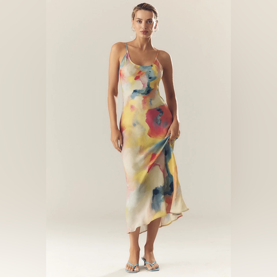 Anthropologie Conditions Apply Elva Slip Midi Dress Xxs Nwt
